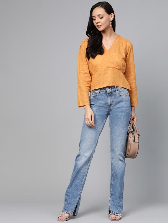 overlap neck crop top - 17266463 - Zoom Image - 4
