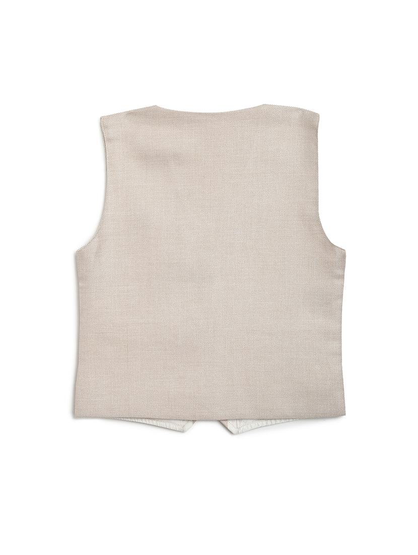 beige cotton blend waistcoats - 17267085 - Zoom Image - 2