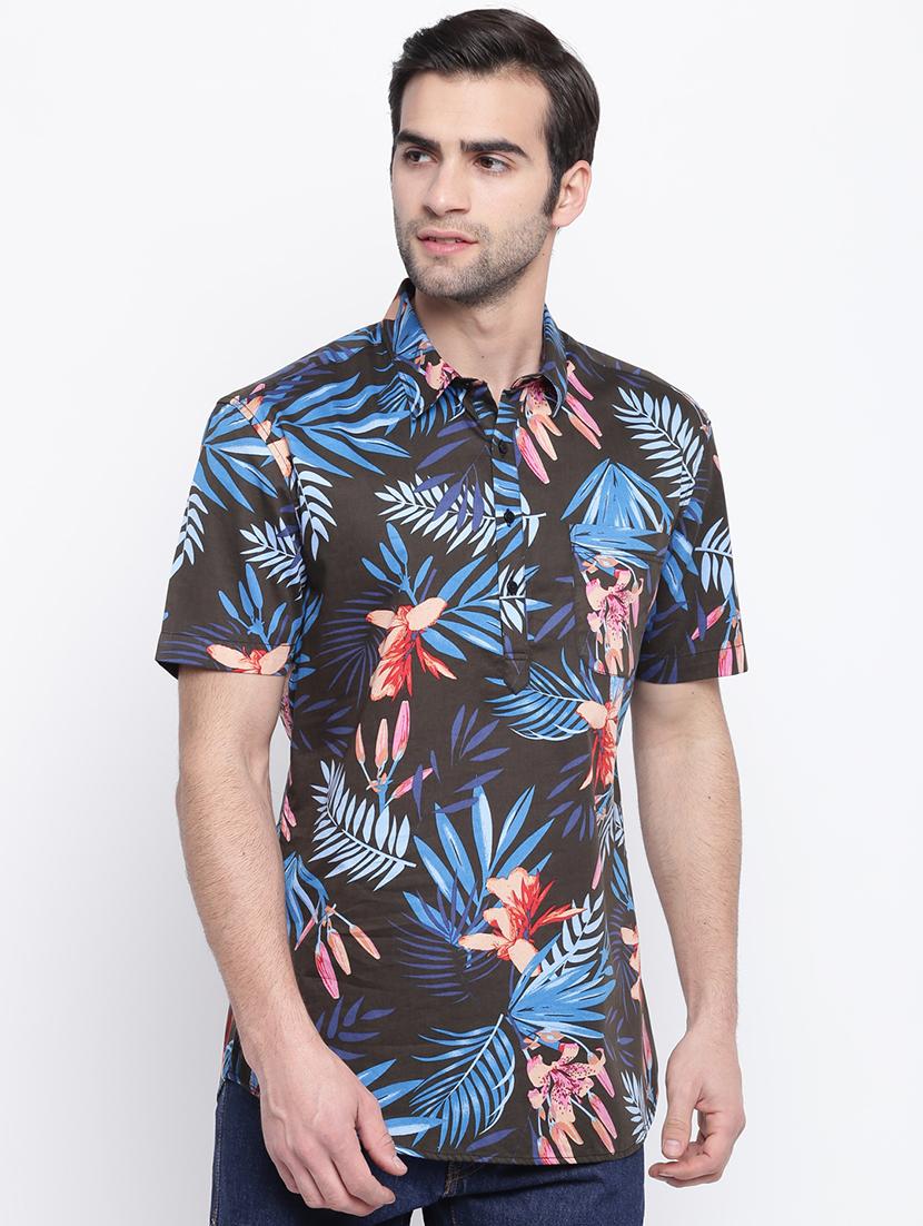 brown printed casual shirt - 17267137 - Zoom Image - 1