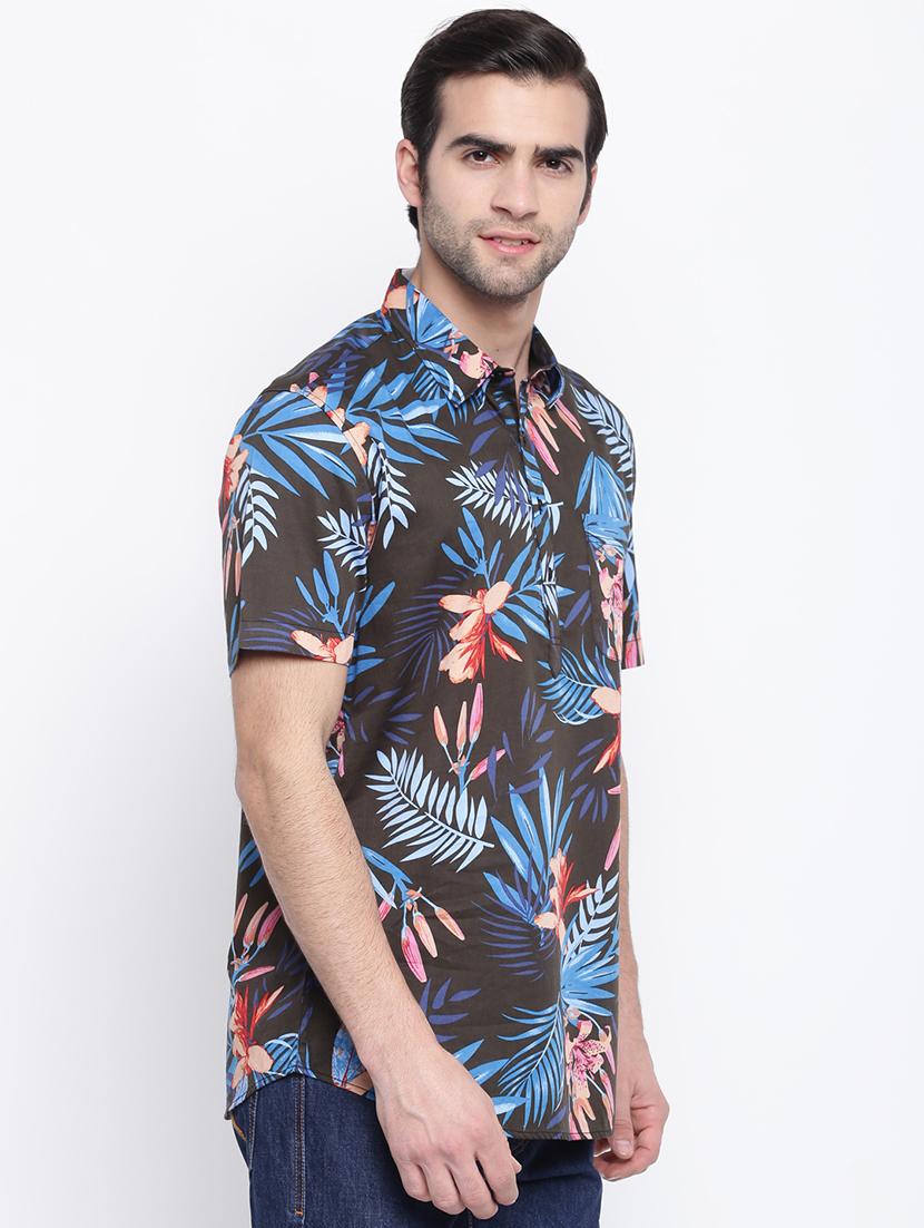 brown printed casual shirt - 17267137 - Zoom Image - 2