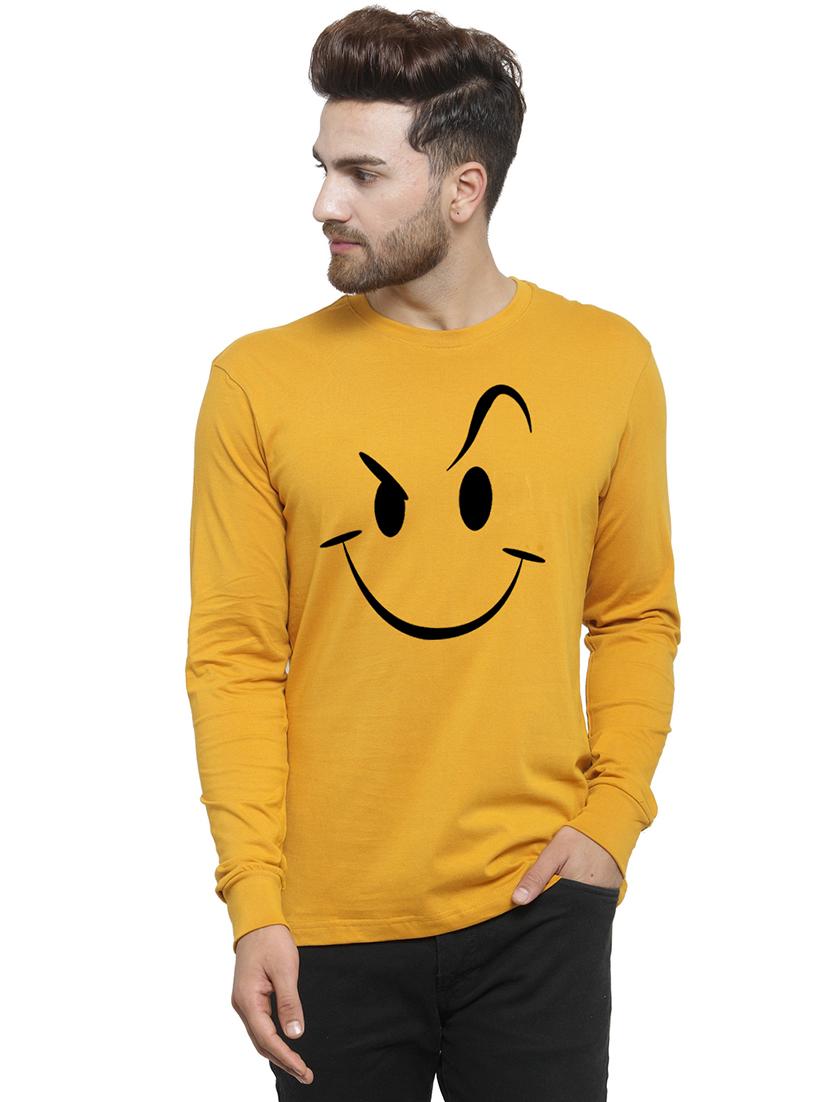 mustard chest print t-shirt - 17267500 - Zoom Image - 1