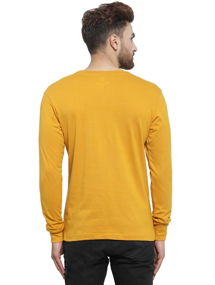 mustard chest print t-shirt - 17267500 - Zoom Image - 3
