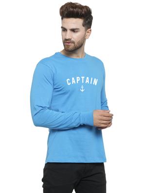 light blue chest print t-shirt - 17267506 - Standard Image - 2