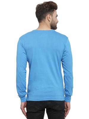 light blue chest print t-shirt - 17267506 - Standard Image - 3