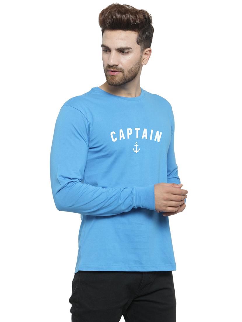 light blue chest print t-shirt - 17267506 - Zoom Image - 2