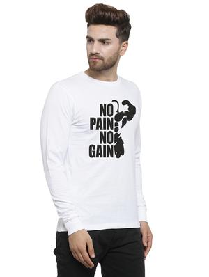 white chest print t-shirt - 17267518 - Standard Image - 2