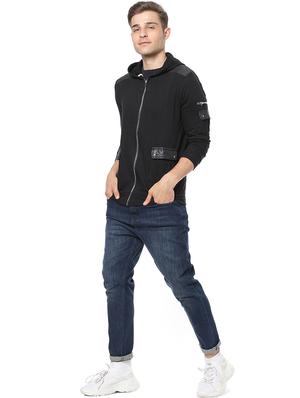 black solid casual jacket - 17267558 - Standard Image - 4