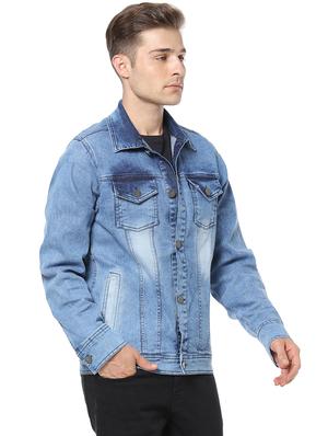 blue washed denim jacket - 17267567 - Standard Image - 2