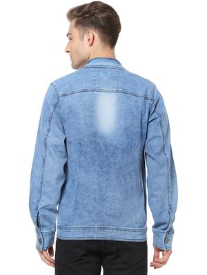 blue washed denim jacket - 17267567 - Standard Image - 3