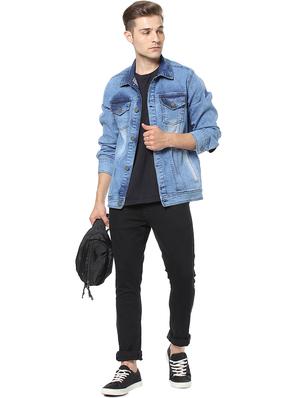 blue washed denim jacket - 17267567 - Standard Image - 4