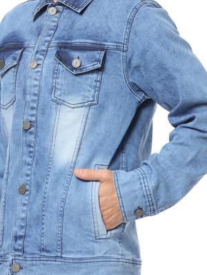 blue washed denim jacket - 17267567 - Standard Image - 5