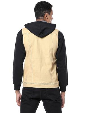 beige color block denim jacket - 17267569 - Standard Image - 3