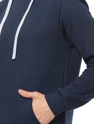 navy blue solid sweatshirt - 17267615 - Standard Image - 5