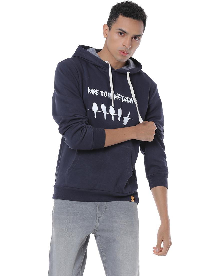 navy blue chest print sweatshirt - 17267634 - Zoom Image - 2