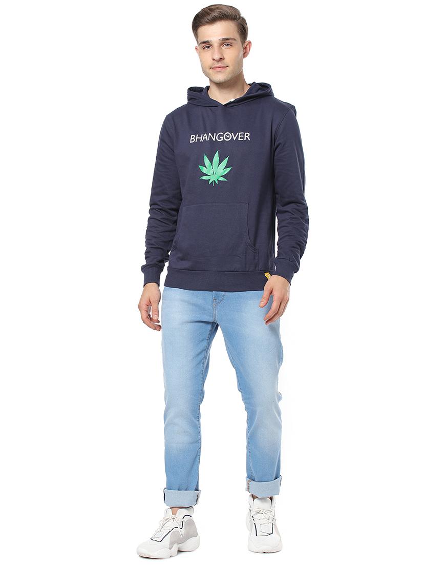 navy blue chest print sweatshirt - 17267649 - Zoom Image - 4