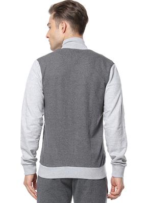 grey solid quilted jacket - 17267665 - Standard Image - 3