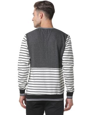 white striped cut & sew sweatshirt - 17267672 - Standard Image - 3