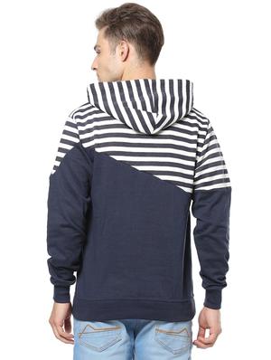 navy blue striped cut & sew sweatshirt - 17267685 - Standard Image - 3