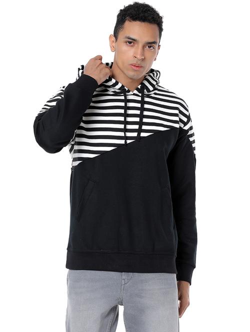 black striped cut & sew sweatshirt - 17267686 - Standard Image - 1