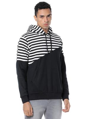 black striped cut & sew sweatshirt - 17267686 - Standard Image - 2