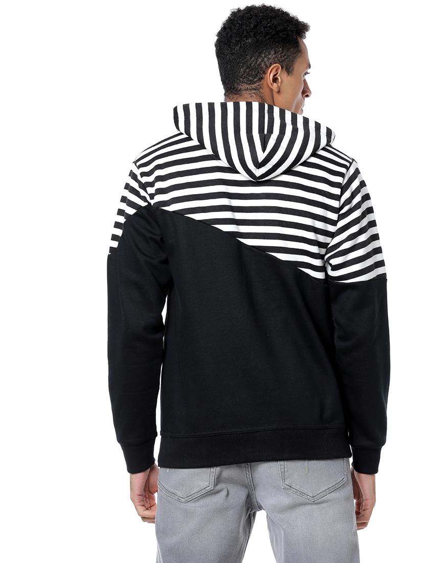 black striped cut & sew sweatshirt - 17267686 - Zoom Image - 3