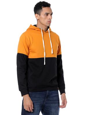orange color block cut & sew sweatshirt - 17267689 - Standard Image - 2