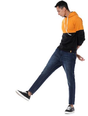orange color block cut & sew sweatshirt - 17267689 - Standard Image - 4