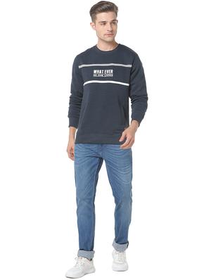 navy blue printed cut & sew sweatshirt - 17267702 - Standard Image - 4