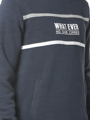 navy blue printed cut & sew sweatshirt - 17267702 - Standard Image - 5