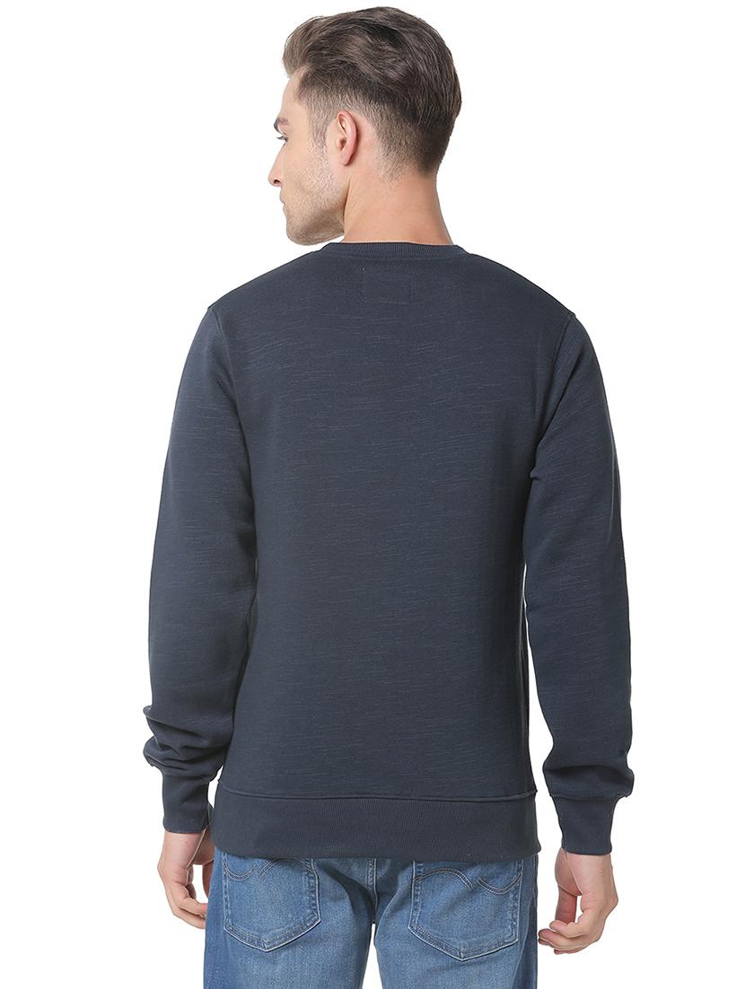 navy blue printed cut & sew sweatshirt - 17267702 - Zoom Image - 3