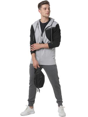 grey color block cut & sew sweatshirt - 17267705 - Standard Image - 4