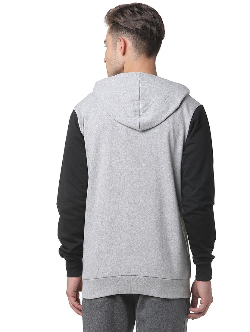 grey color block cut & sew sweatshirt - 17267705 - Zoom Image - 3