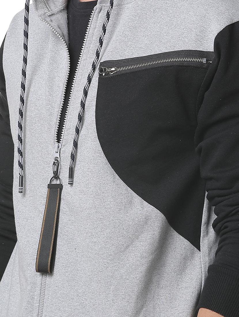 grey color block cut & sew sweatshirt - 17267705 - Zoom Image - 5