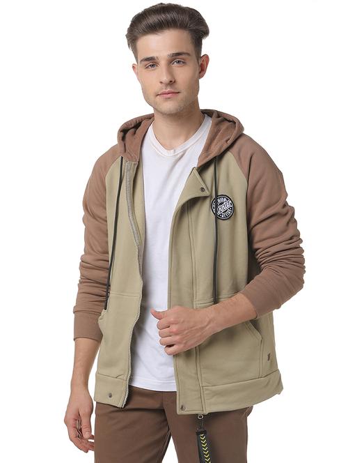 beige color block raglan sweatshirt - 17267711 - Standard Image - 1