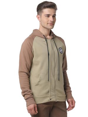 beige color block raglan sweatshirt - 17267711 - Standard Image - 2