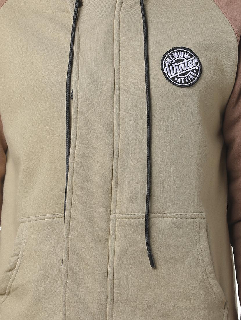 beige color block raglan sweatshirt - 17267711 - Zoom Image - 5