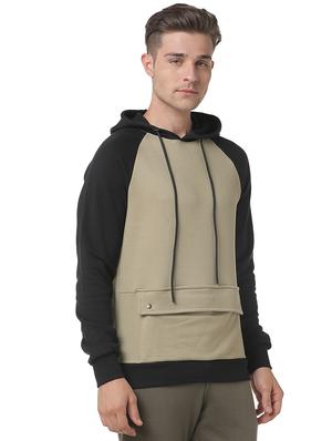beige color block raglan sweatshirt - 17267715 - Standard Image - 2