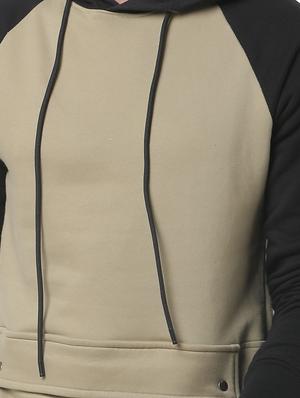 beige color block raglan sweatshirt - 17267715 - Standard Image - 5