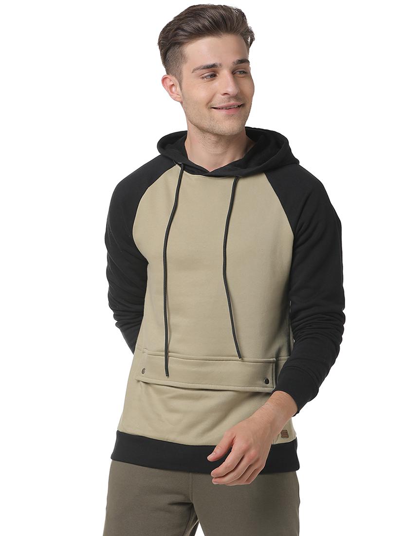 beige color block raglan sweatshirt - 17267715 - Zoom Image - 1