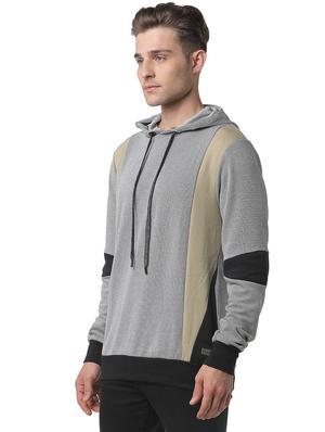 grey color block cut & sew sweatshirt - 17267717 - Standard Image - 2