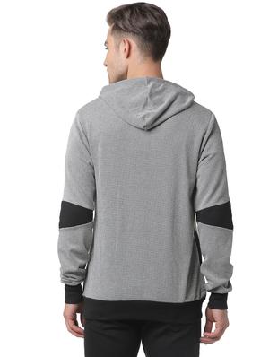 grey color block cut & sew sweatshirt - 17267717 - Standard Image - 3