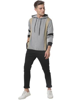 grey color block cut & sew sweatshirt - 17267717 - Standard Image - 4