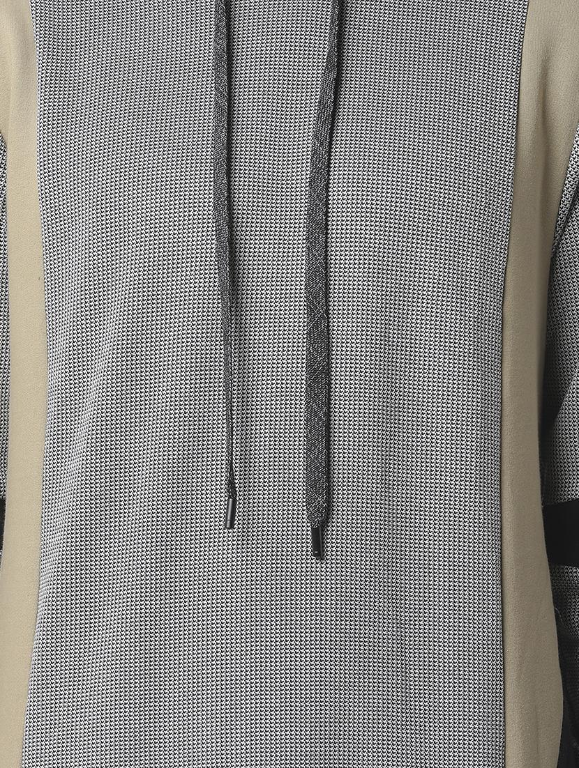 grey color block cut & sew sweatshirt - 17267717 - Zoom Image - 5