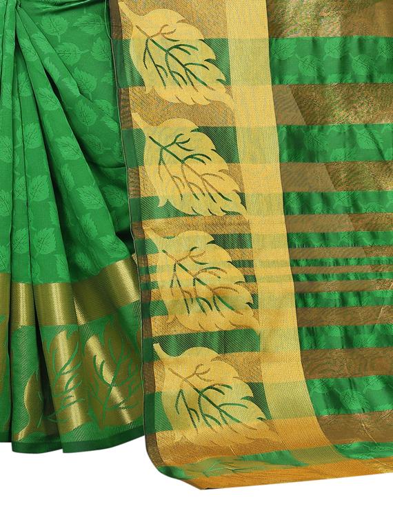 self design banarasi saree with blouse - 17267855 - Zoom Image - 4
