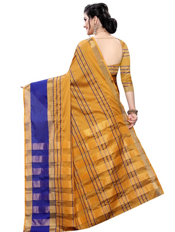solid banarasi saree with blouse - 17267958 - Zoom Image - 2