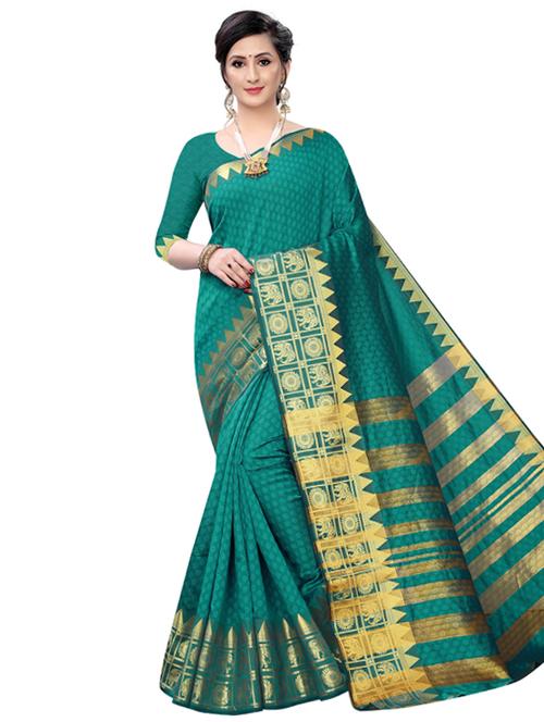 solid banarasi saree with blouse - 17267962 - Standard Image - 1