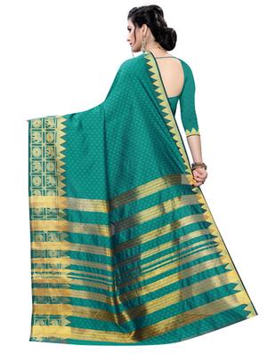 solid banarasi saree with blouse - 17267962 - Standard Image - 2