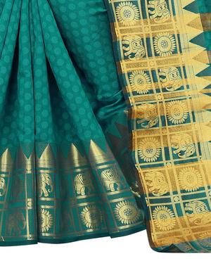 solid banarasi saree with blouse - 17267962 - Standard Image - 4