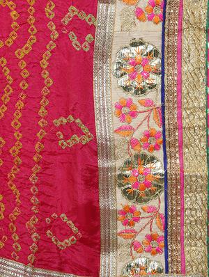 bandhani print flared lehenga - 17268411 - Standard Image - 5