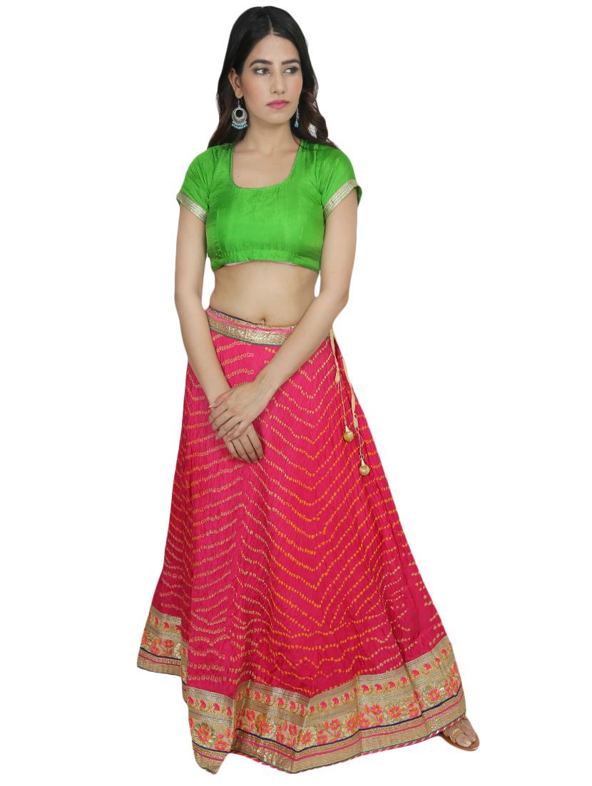 bandhani print flared lehenga - 17268411 - Zoom Image - 2